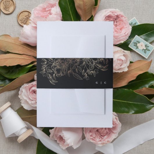 手エレガント引き植物学結婚院 招待状ベリーバンド