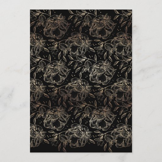 手エレガント引き植物学結婚院 招待状 (裏面)