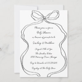 手エレガント引き波弓ベイビーシャワー 招待状