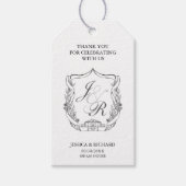 手エレガント引き紋ありがとう ギフトタグ (正面)