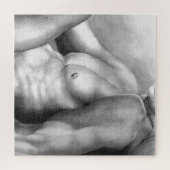 手エレガント描きアート洗練された男性ヌード大人 ジグソーパズル (横)