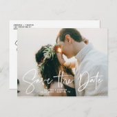手エレガント描きオーバーレイ写真日付の保存 案内ポストカード (正面/裏面)