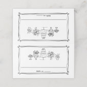 手エレガント描きドードル線の結婚線 プレイスカード (外部開封)