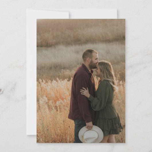 手エレガント描きフローラ写真結婚式招待状 招待状 (裏面)