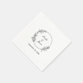 手エレガント描きフローラ植物カスタム結婚式 スタンダードカクテルナプキン (角)