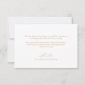 手エレガント描きフローラ黄金秋の結婚式 サンキューカード (裏面)