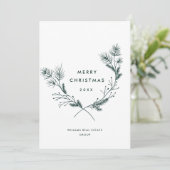 手エレガント描きミニマリストのクリスマス企業の シーズンカード (スタンド正面)