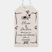 手エレガント描きレトロブ結婚ラック ギフトタグ (裏面)