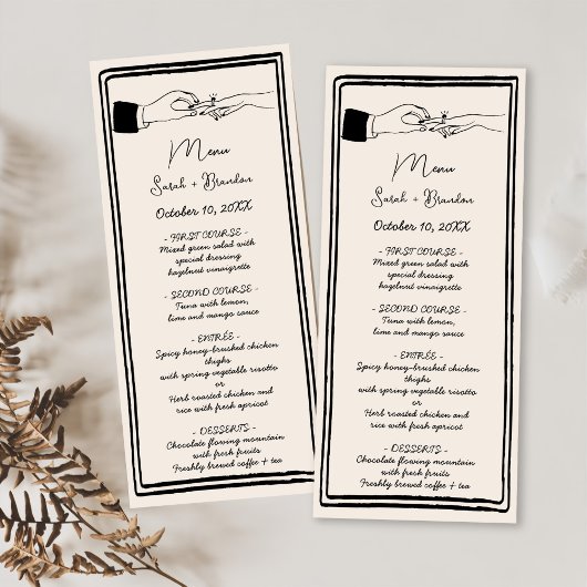 手エレガント描きレトロブ結婚ラック メニュー