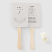 手エレガント描き葉の中性結婚式 プログラム ハンドファン (正面&裏面)