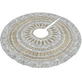 手エレガント描き部族曼荼羅デザイン ブラッシュドポリエステルツリースカート (アングル)