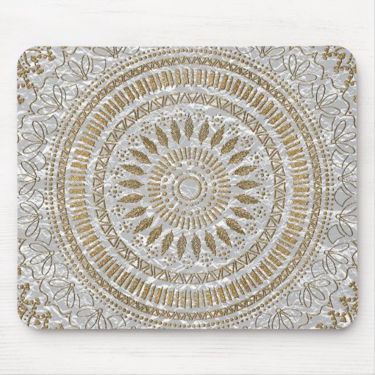 手エレガント描き部族曼荼羅デザイン マウスパッド (正面)