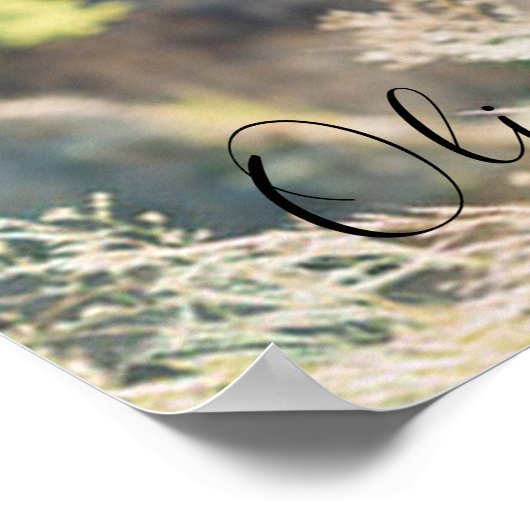 手エレガント文字のスクリプカスタムト写真結婚 ポスター (角)