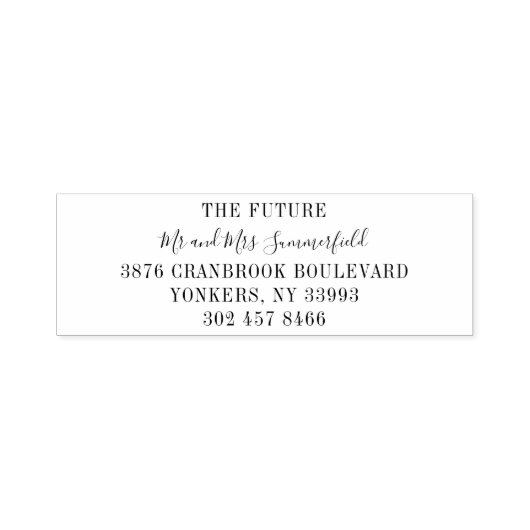 手エレガント文字の名結婚前差出人住所 セルフインキングスタンプ (デザイン)