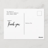手エレガント書き写真結婚ありがとう ポストカード (裏面)