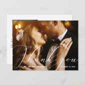 手エレガント書の写真結婚どうもありがとう ポストカード (正面/裏面)