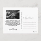 手エレガント書の写真結婚どうもありがとう ポストカード (裏面)