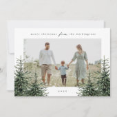 手エレガント松絵を描木写真クリスマス シーズンカード (正面)