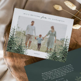 手エレガント松絵を描木写真クリスマス シーズンカード