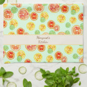 手エレガント水図解入りの、写真付きの色かんきつ キッチンタオル (折り畳み)