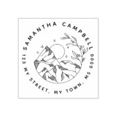 手エレガント素朴引き山差出人住所 ラバースタンプ (インプリント)