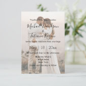 手エレガント結婚モダン跡 招待状 (スタンド正面)