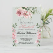 手エレガント絵を描バラ90th誕生日パーティー 招待状 (スタンド正面)