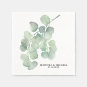 手エレガント絵を描ユカリ結婚ス スタンダードカクテルナプキン (正面)