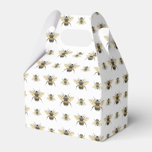手エレガント絵を描水色のミツバチ フェイバーボックス (正面サイド)