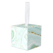 手エレガント絵を描液体の大理石デザイン キューブオーナメント (正面アングル)