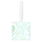 手エレガント絵を描液体の大理石デザイン キューブオーナメント (正面)