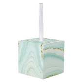 手エレガント絵を描液体の大理石デザイン キューブオーナメント (裏面アングル)