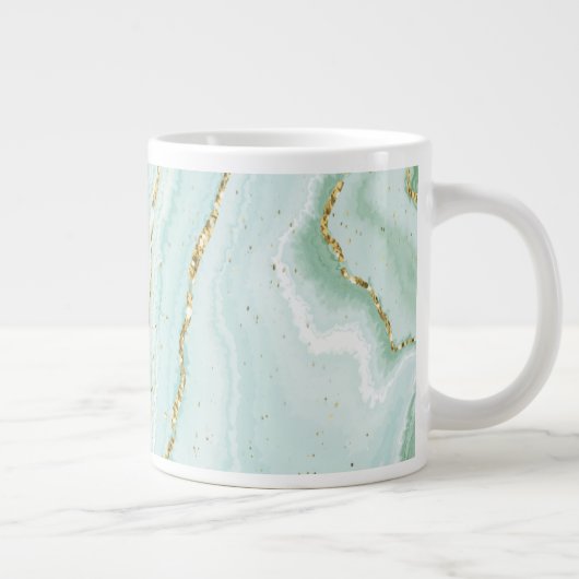 手エレガント絵を描液体の大理石デザイン ジャンボコーヒーマグカップ (右)