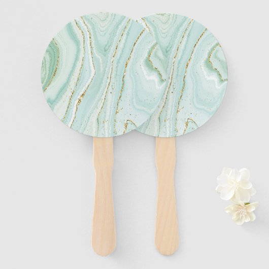 手エレガント絵を描液体の大理石デザイン ハンドファン (正面&裏面)