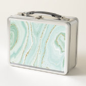 手エレガント絵を描液体の大理石デザイン メタルランチボックス (正面)