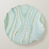 手エレガント絵を描液体の大理石デザイン ラウンドクッション (裏面)