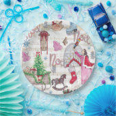 手エレガント絵を描聖降誕祭の童話 ペーパープレート (パーティー)