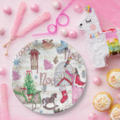 手エレガント絵を描聖降誕祭の童話 ペーパープレート (パーティー)