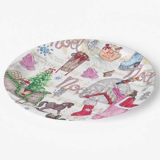 手エレガント絵を描聖降誕祭の童話 ペーパープレート (アングル)