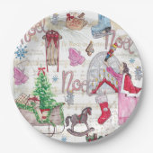 手エレガント絵を描聖降誕祭の童話 ペーパープレート (正面)