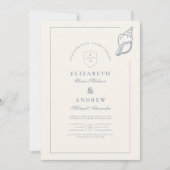 手エレガント航海の引き結婚の 招待状 (正面)