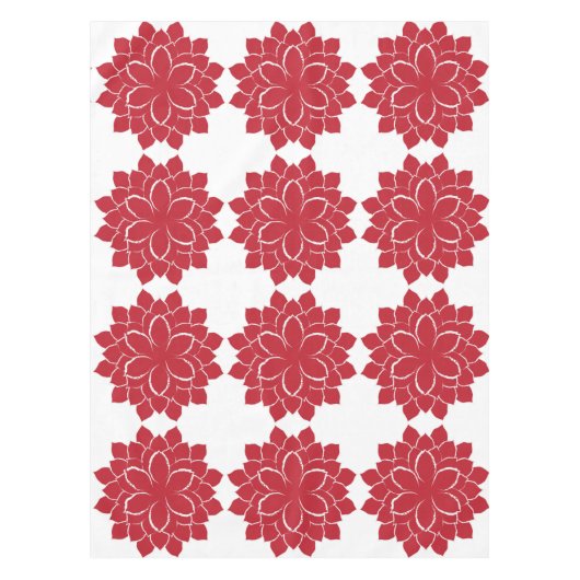 手エレガント赤と白引きポインセチア テーブルクロス (正面)