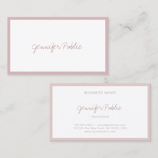 手エレガント跡テンプレートプロフェッショナルモダン 名刺 (正面/裏面)