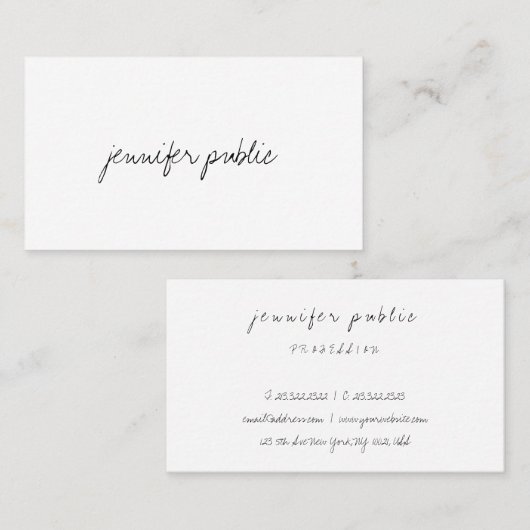 手エレガント跡プロフェッショナルシンプルモダン 名刺 (正面/裏面)