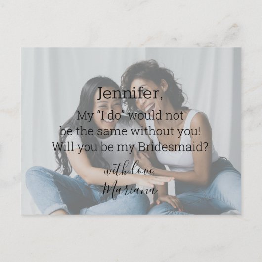 手エレガント跡モダンの消えた写真花嫁 インビテーションポストカード (裏面)