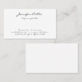 手エレガント跡文字シンプルテンプレートモダン 名刺 (正面/裏面)