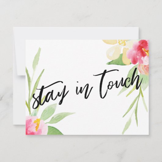 手カジュアル我々は水の色の花カードを移動した ノートカード (裏面)