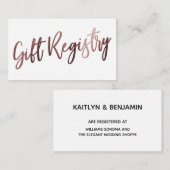 手カジュアル持バラ金ゴールドタイポグラフィギフト登録 エンクロージャーカード (正面/裏面)