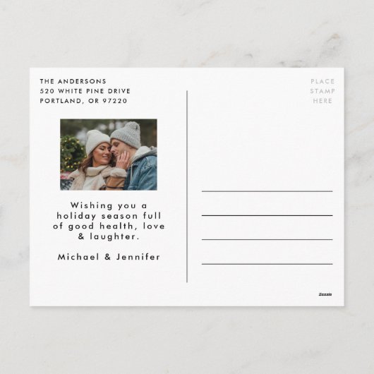 手カジュアル書き台本メリークリスマス写真 シーズンポストカード (裏面)