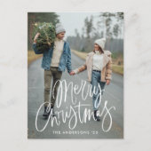 手カジュアル書き台本メリークリスマス写真 シーズンポストカード (正面)